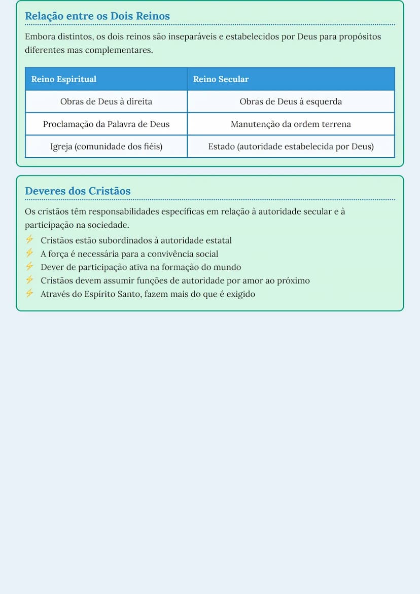 --- OCR Start ---
A Doutrina dos Dois Reinos
Fundamentos Bíblicos
A doutrina dos dois reinos tem sua base fundamentada em textos bíblicos es