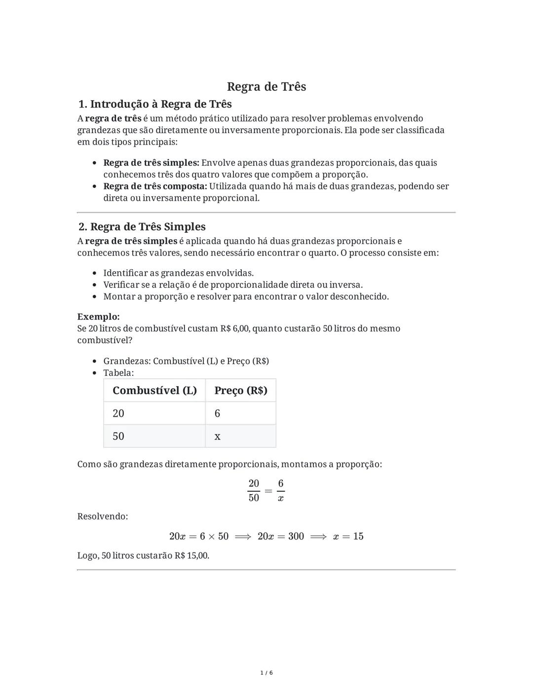 Introdução à Regra de Três