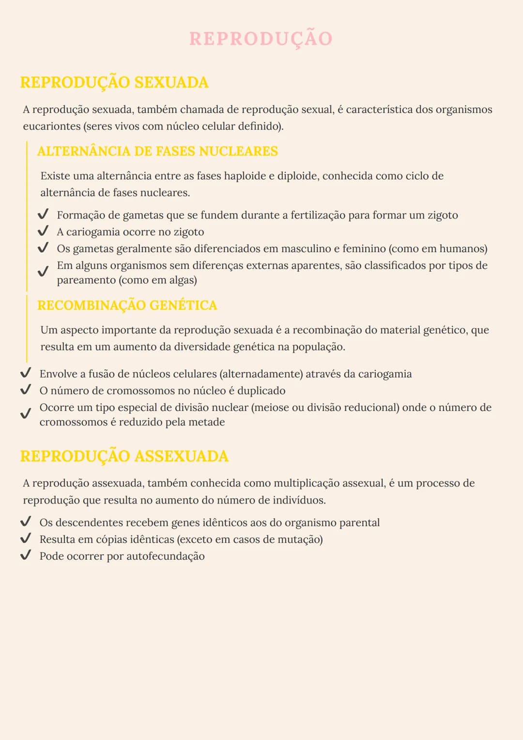 --- OCR Start ---
REPRODUÇÃO
REPRODUÇÃO SEXUADA
A reprodução sexuada, também chamada de reprodução sexual, é característica dos organismos
e
