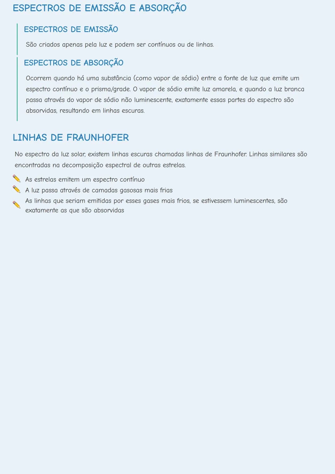 # ESPECTROS DE LUZ

# INTRODUÇÃO AOS ESPECTROS
Espectros são faixas coloridas compostas por luz de diferentes comprimentos de onda e frequên
