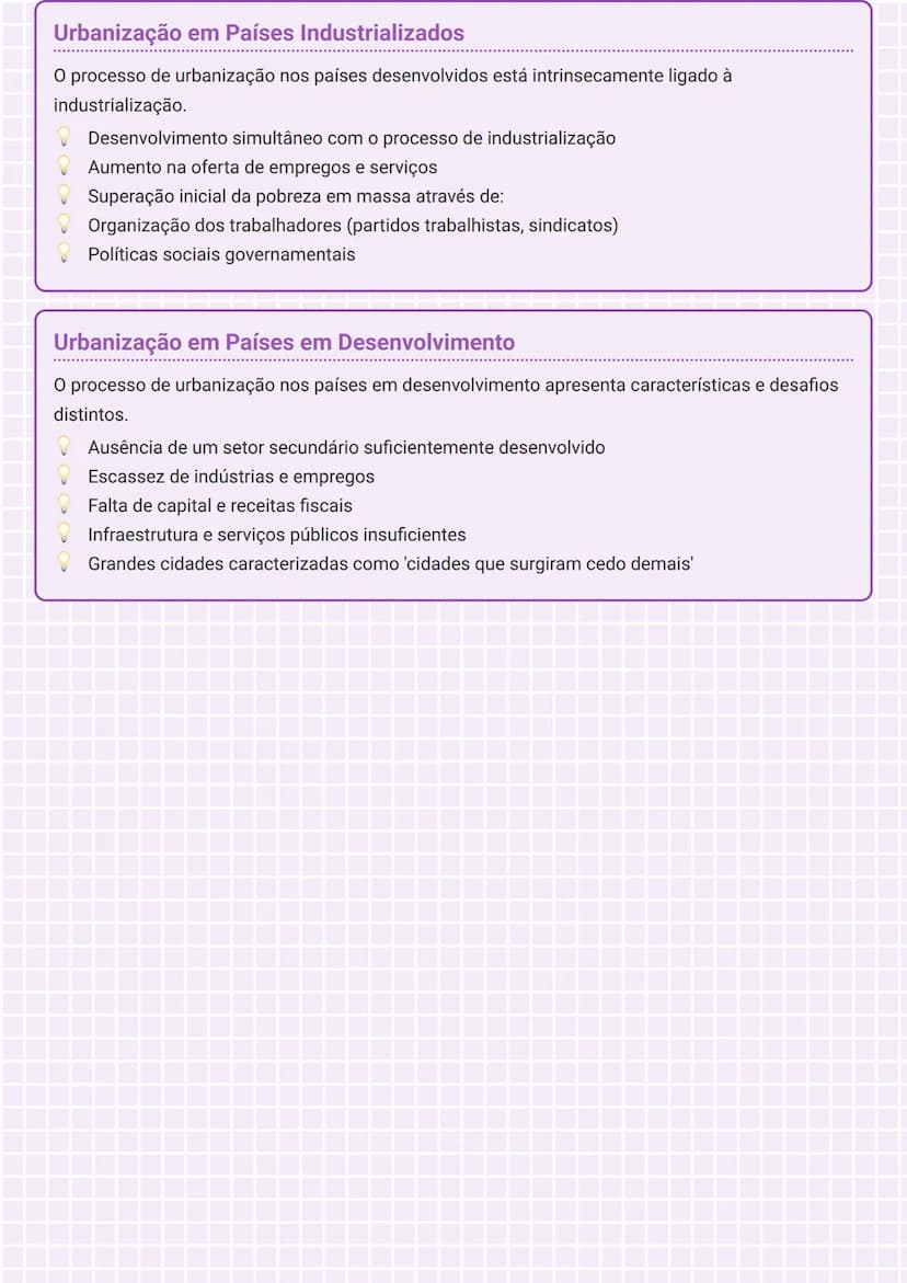 # Urbanização e Desenvolvimento Urbano

## Conceitos Básicos de Urbanização
A urbanização é um processo complexo que envolve tanto aspectos 