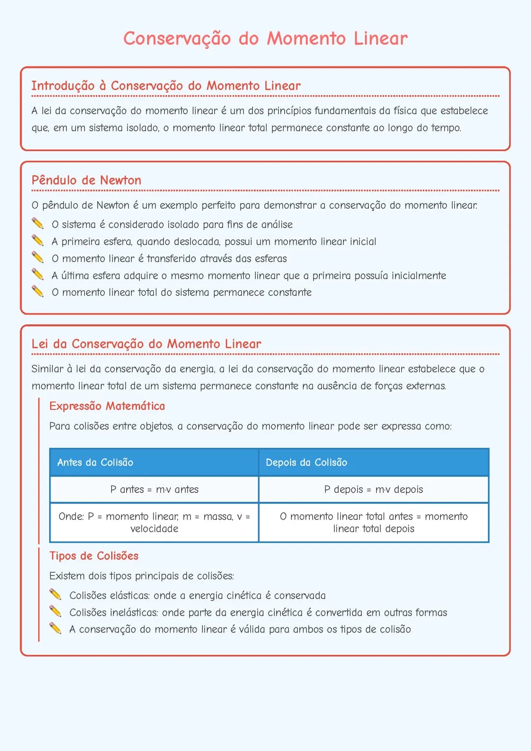 Conservação do Momento Linear