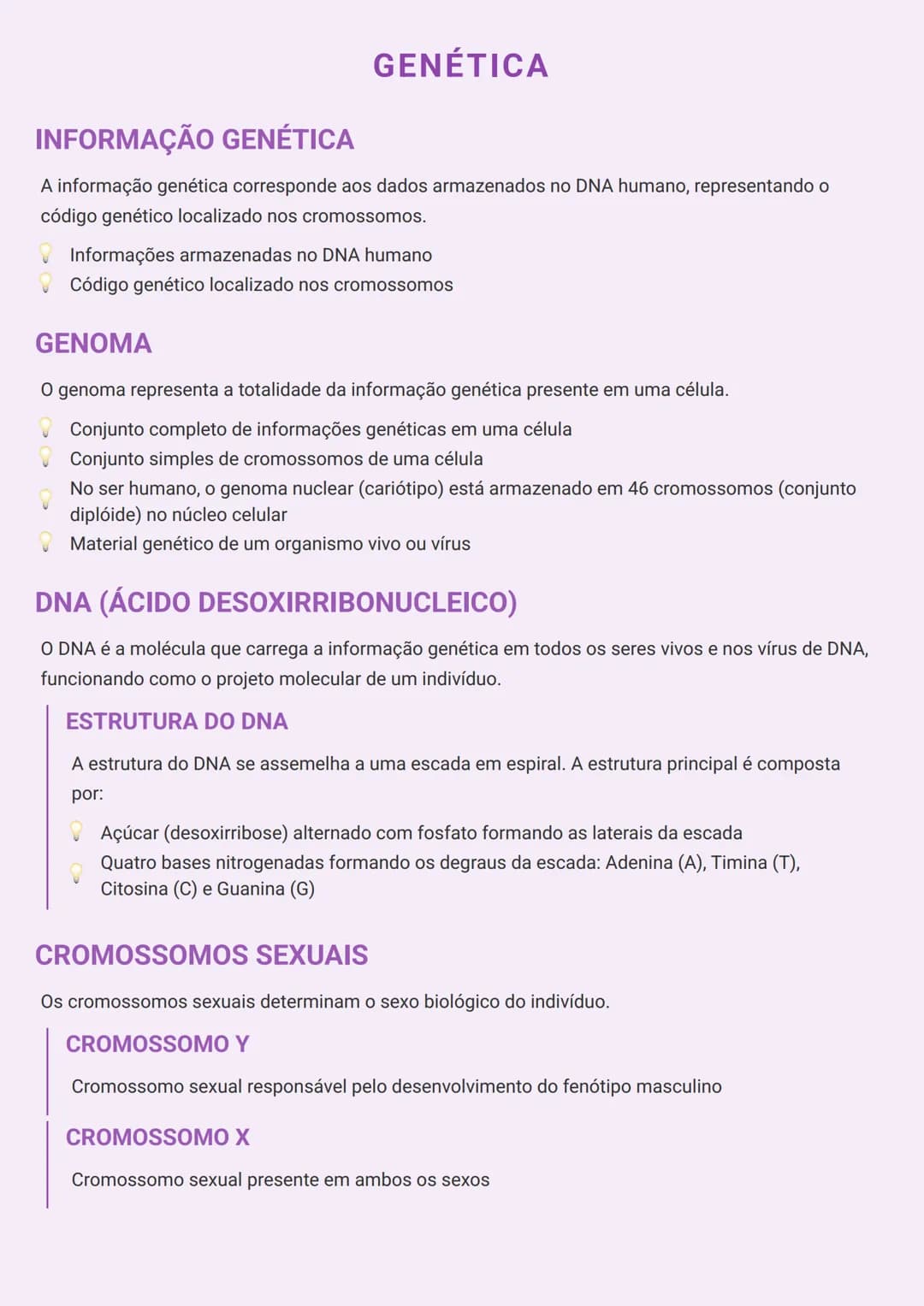 # GENÉTICA

# INFORMAÇÃO GENÉTICA
A informação genética corresponde aos dados armazenados no DNA humano, representando o
código genético loc