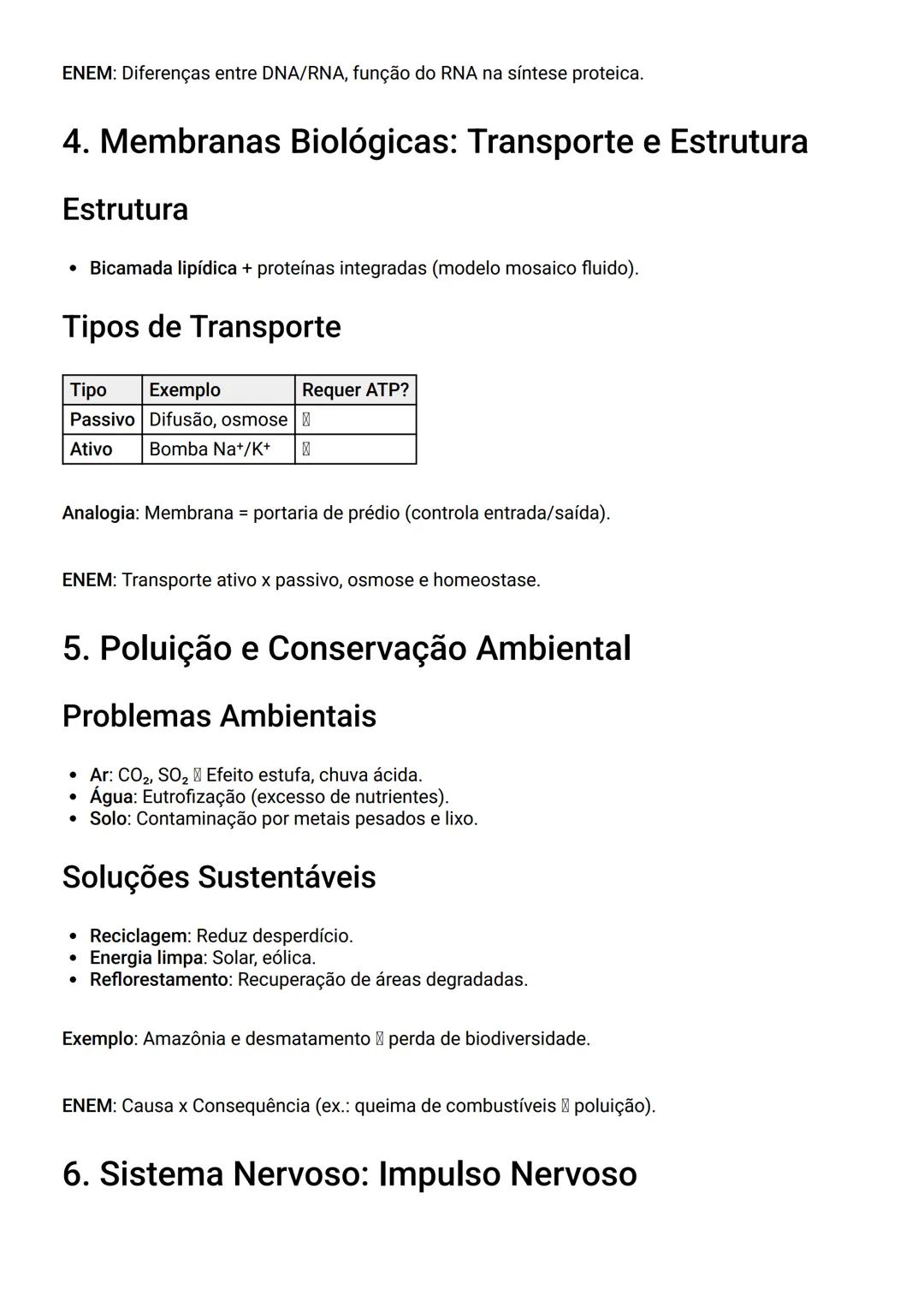 # Resumo de Biologia para ENEM - Versão
Melhorada

1. Ecologia: População, Comunidade e Ecossistema

Definições

*   População: Grupo de ind