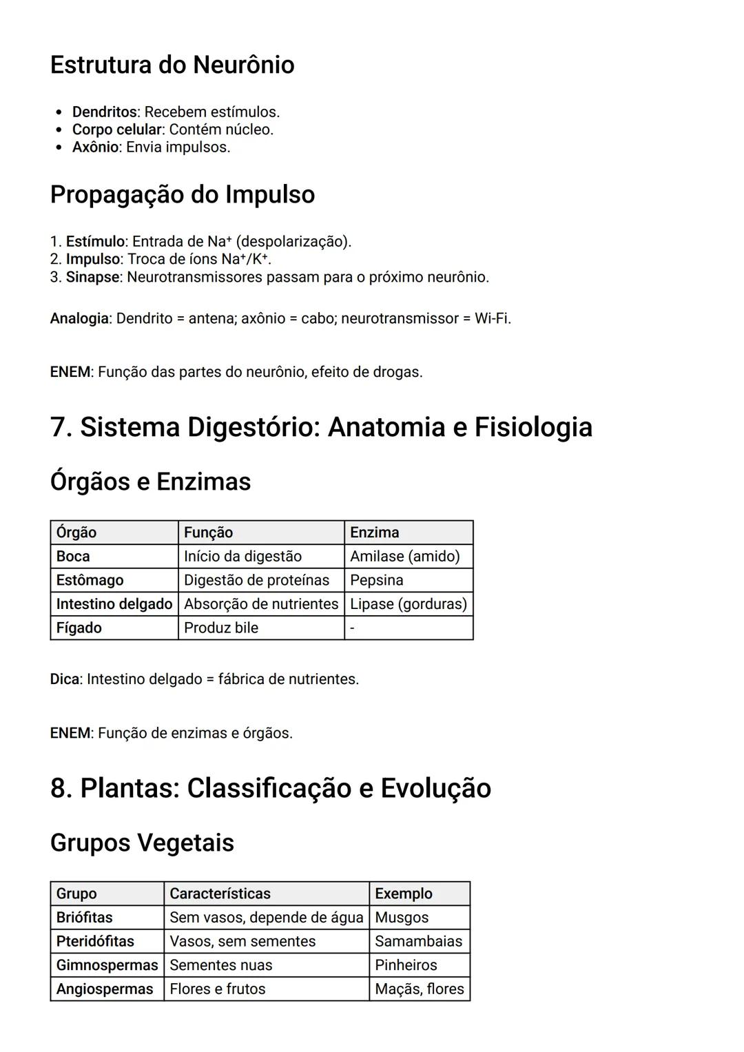 # Resumo de Biologia para ENEM - Versão
Melhorada

1. Ecologia: População, Comunidade e Ecossistema

Definições

*   População: Grupo de ind