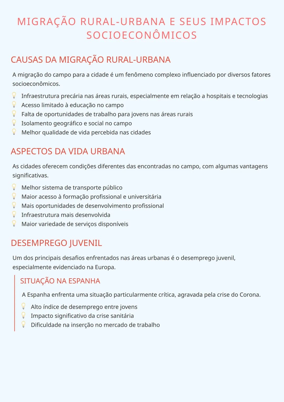 # MIGRAÇÃO RURAL-URBANA E SEUS IMPACTOS
SOCIOECONÔMICOS

# CAUSAS DA MIGRAÇÃO RURAL-URBANA
A migração do campo para a cidade é um fenômeno c