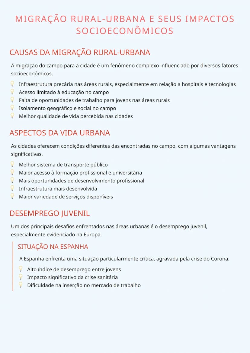 # MIGRAÇÃO RURAL-URBANA E SEUS IMPACTOS
SOCIOECONÔMICOS

# CAUSAS DA MIGRAÇÃO RURAL-URBANA
A migração do campo para a cidade é um fenômeno c