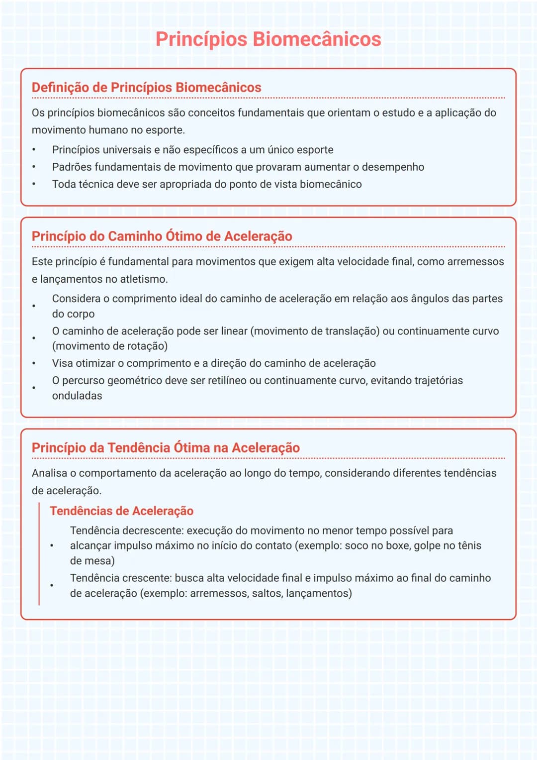 # Princípios Biomecânicos

## Definição de Princípios Biomecânicos

Os princípios biomecânicos são conceitos fundamentais que orientam o est