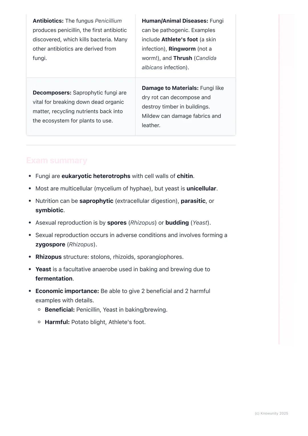 # Fungi

General characteristics of fungi

Fungi are a unique kingdom of organisms, separate from plants and animals.
They are eukaryotic, m