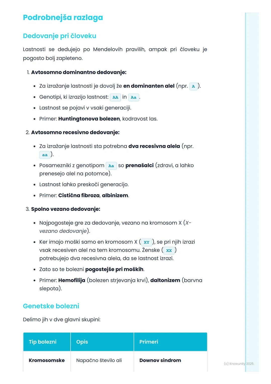 # Človeška genetika in
biotehnologija

Človeška genetika - osnove

Človeška genetika preučuje dedovanje lastnosti pri ljudeh. To vključuje
v