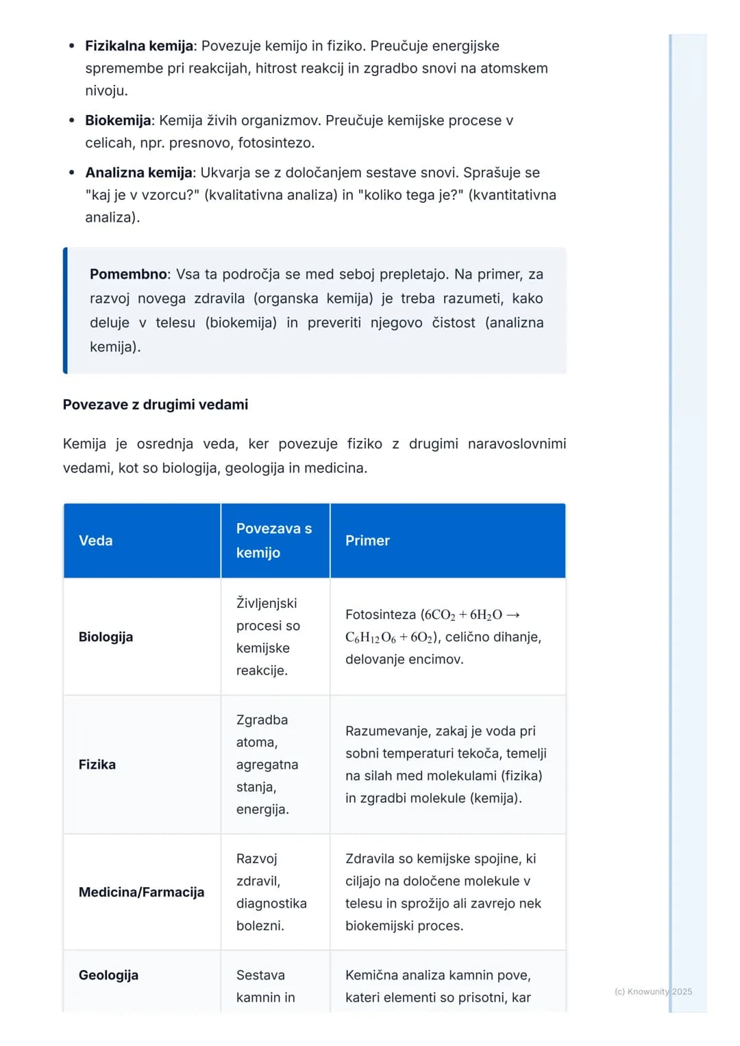 # Kaj je kemija in njen pomen

Opredelitev kemije in njen pomen

Kemija je naravoslovna veda, ki preučuje snov, njeno zgradbo, lastnosti in

