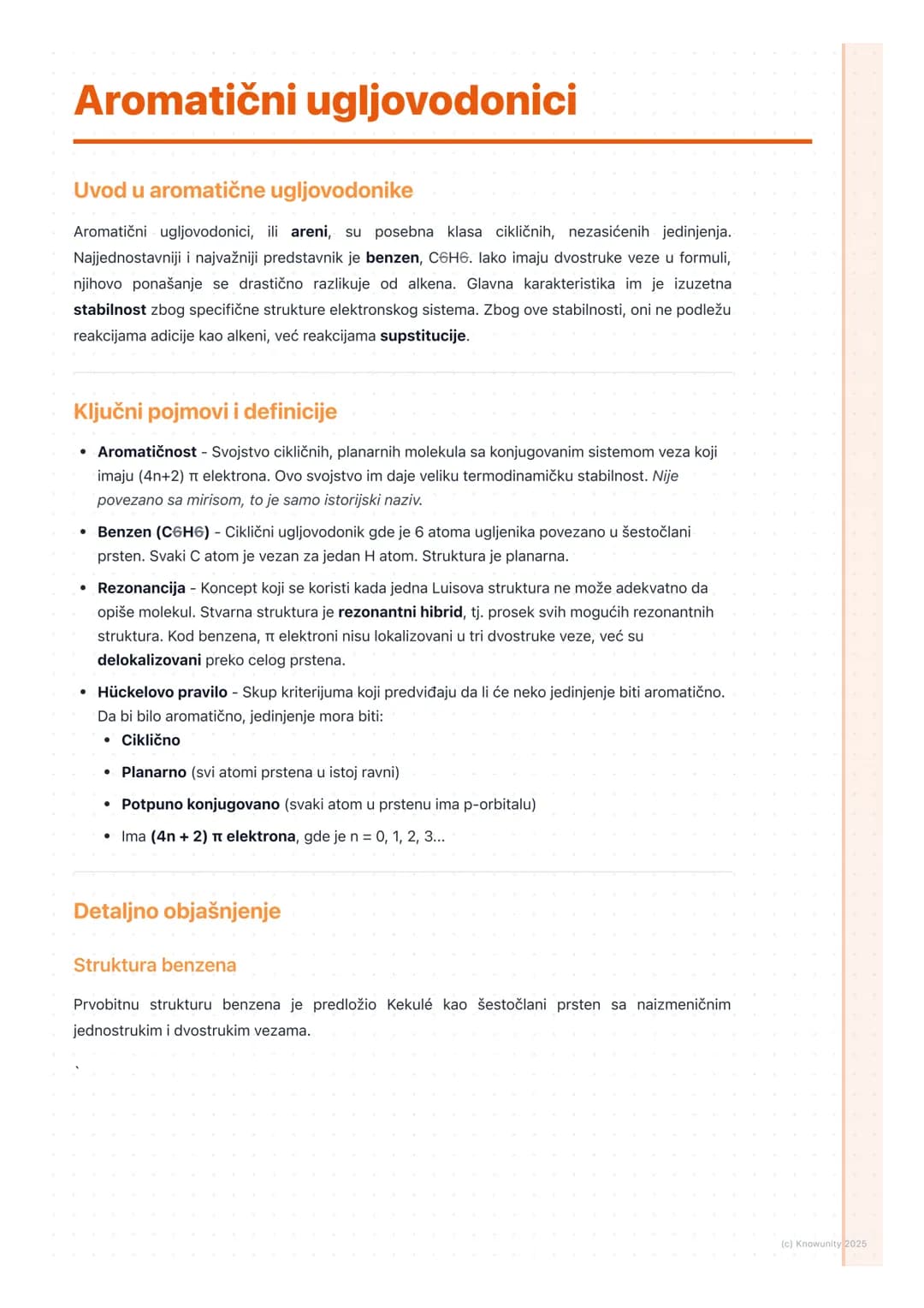 # Aromatični ugljovodonici

Uvod u aromatične ugljovodonike

Aromatični ugljovodonici, ili areni, su posebna klasa cikličnih, nezasićenih je