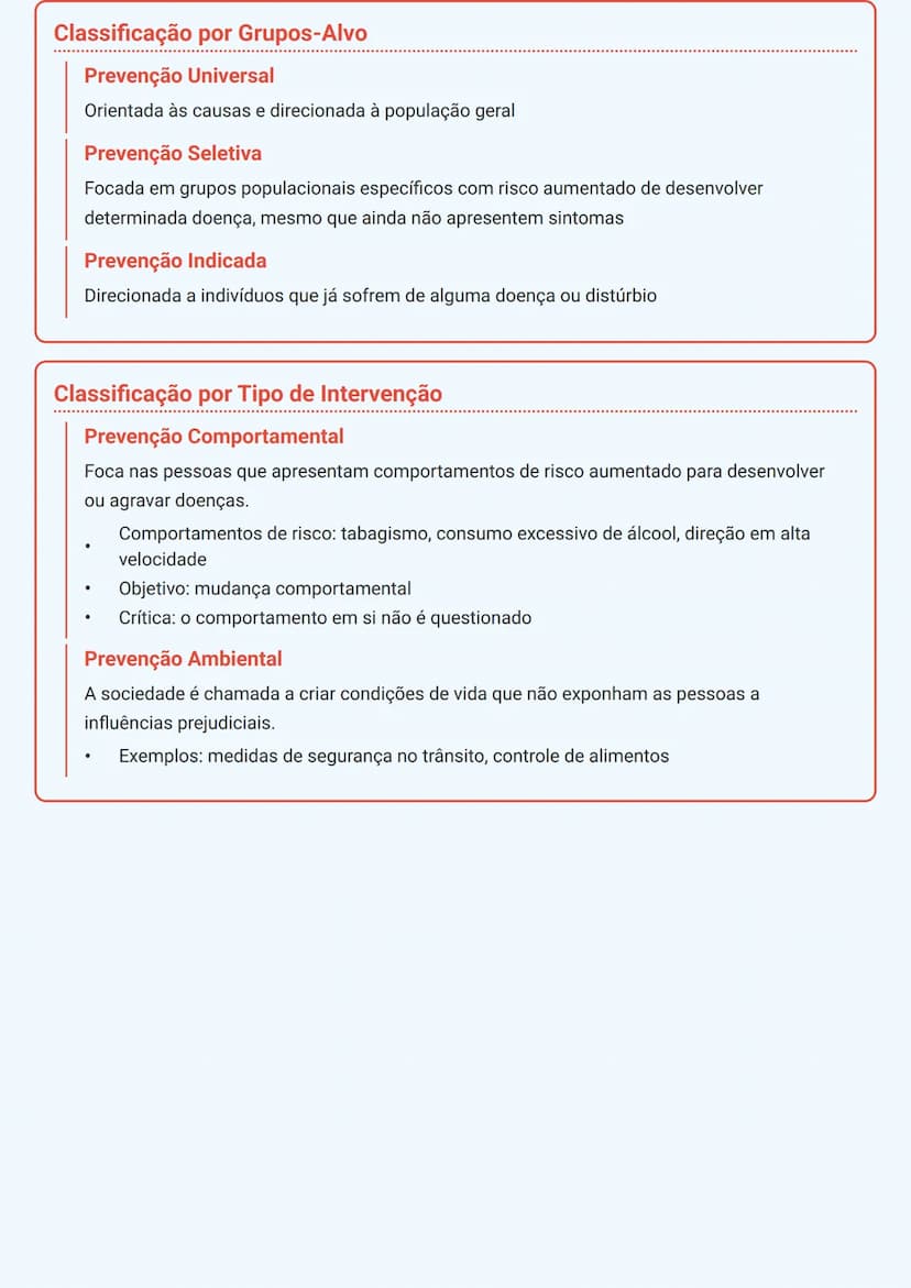 # Prevenção em Saúde

## Definição de Prevenção
Prevenção de doenças refere-se a todas as medidas tomadas para evitar doenças ou combater
se