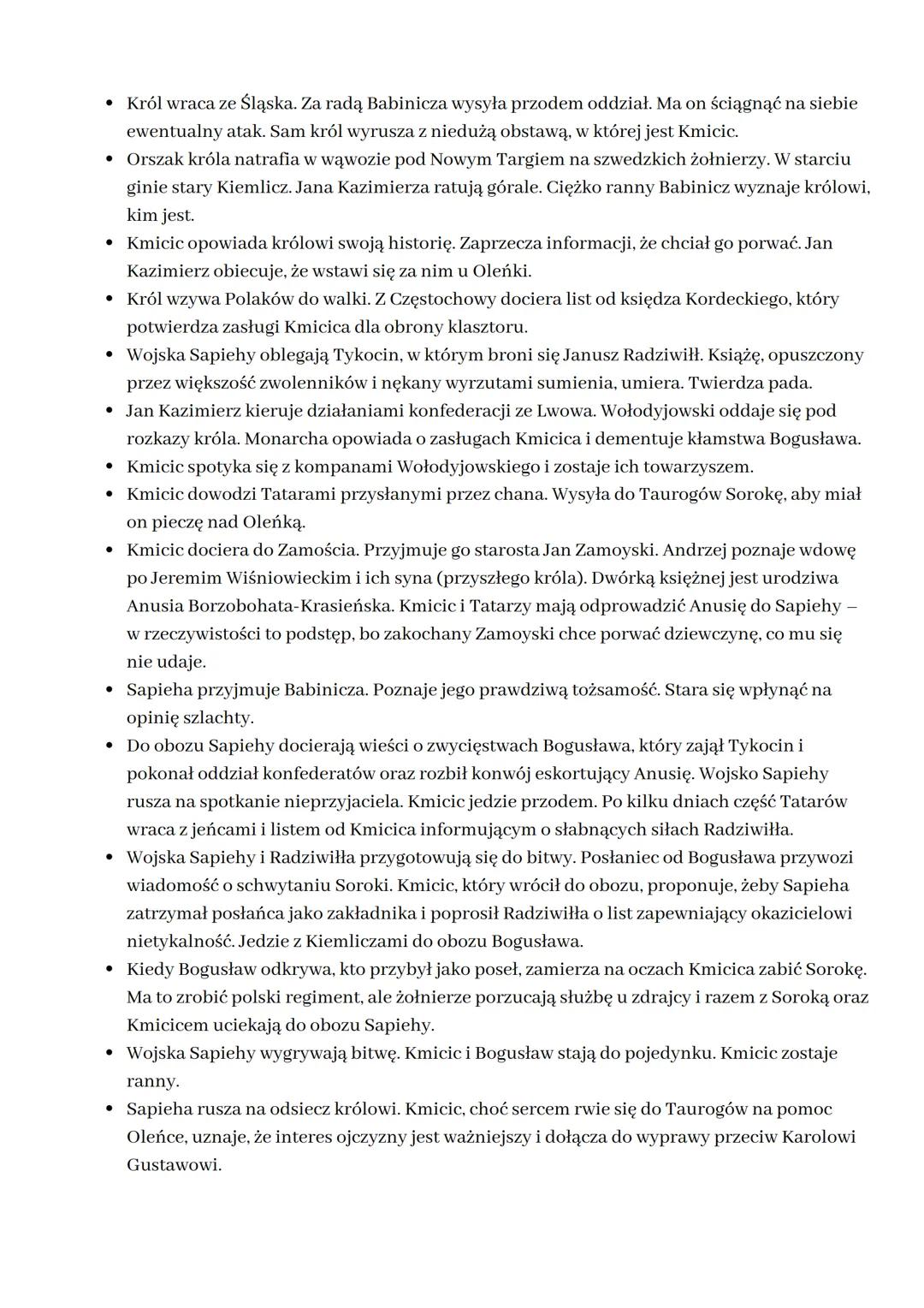 
<p>Testament Herakliusza Billewicza, dziad Aleksandry, mówi o decyzji, że Oleńka ma zostać żoną Andrzeja Kmicica, który dziedziczy majątek,