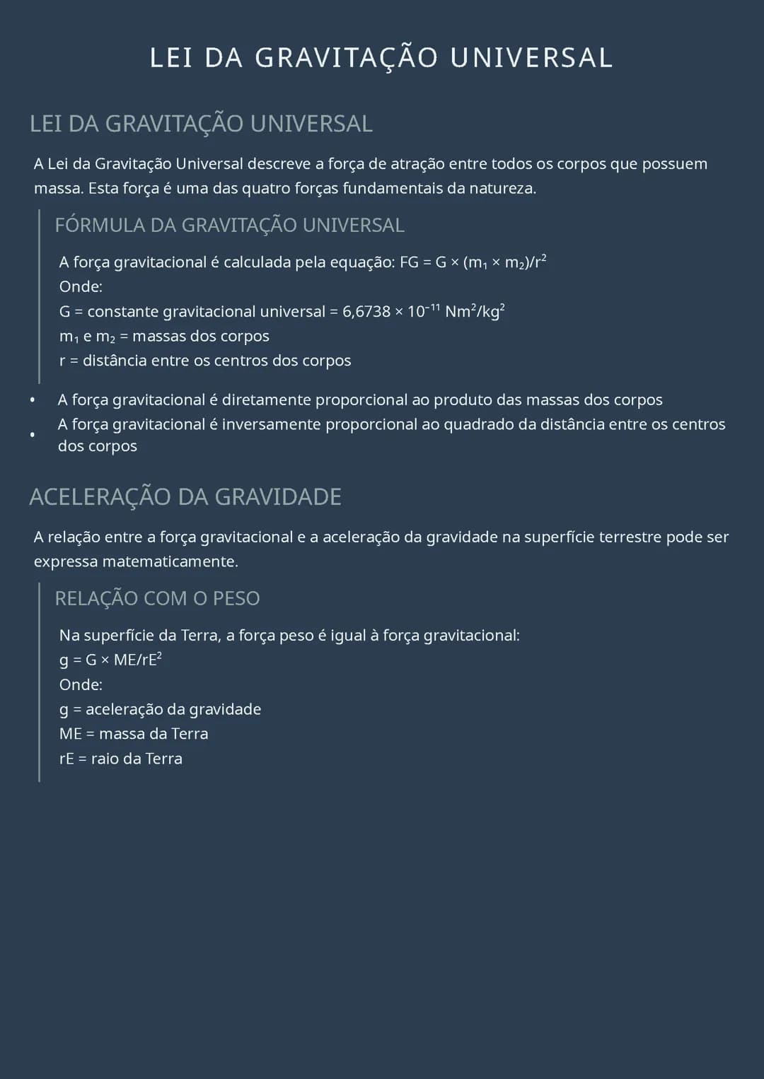 Lei da Gravitação Universal