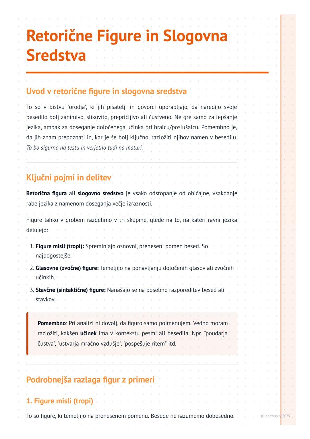 # Retorične Figure in Slogovna
Sredstva

Uvod v retorične figure in slogovna sredstva

To so v bistvu "orodja", ki jih pisatelji in govorci 