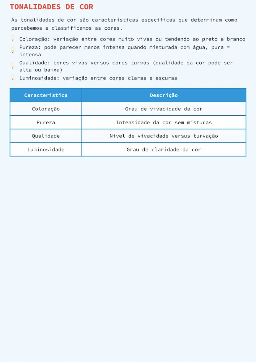 --- OCR Start ---
CONCEITOS DE COR NA ARTE
CONTRASTES DE CORES
Os contrastes de cores são fundamentais para a compreensão da teoria das
core