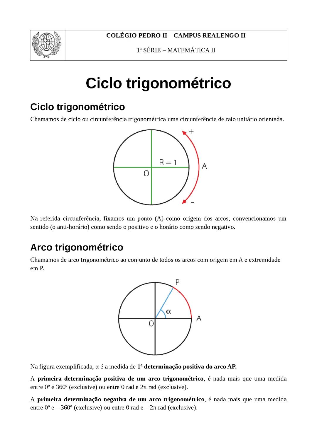 Círculo trigonométrico