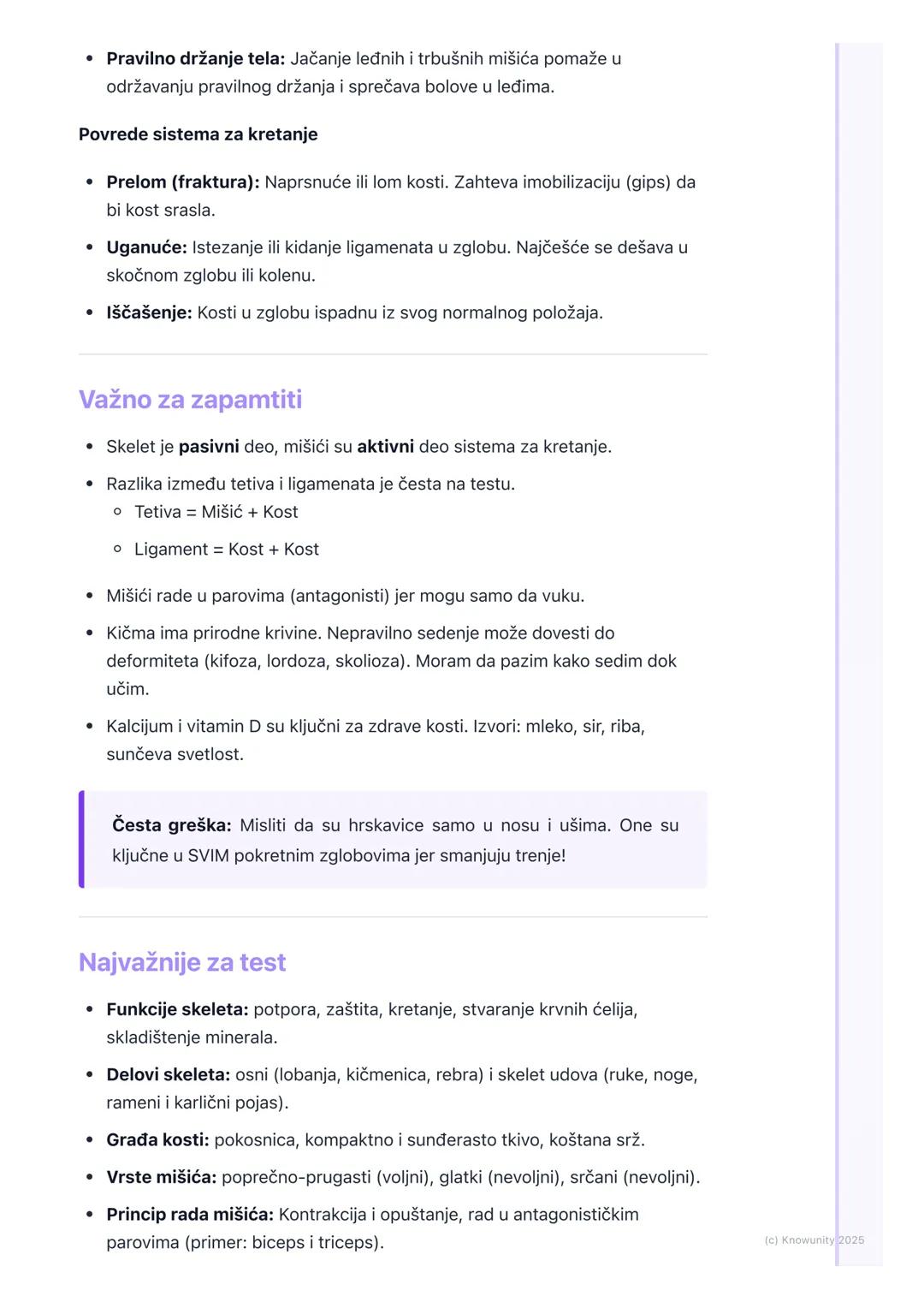 # Sistem za kretanje

Uvod u sistem za kretanje

Sistem za kretanje nam omogućava da se krećemo, daje potporu telu i štiti
unutrašnje organe