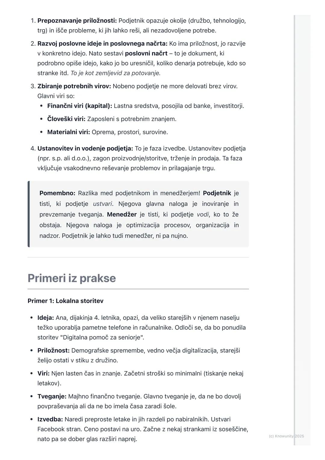 # Pojem podjetništva

Kaj sploh je podjetništvo?

To je v bistvu proces, kjer nekdo (podjetnik) opazi priložnost na trgu, zbere
potrebne vir