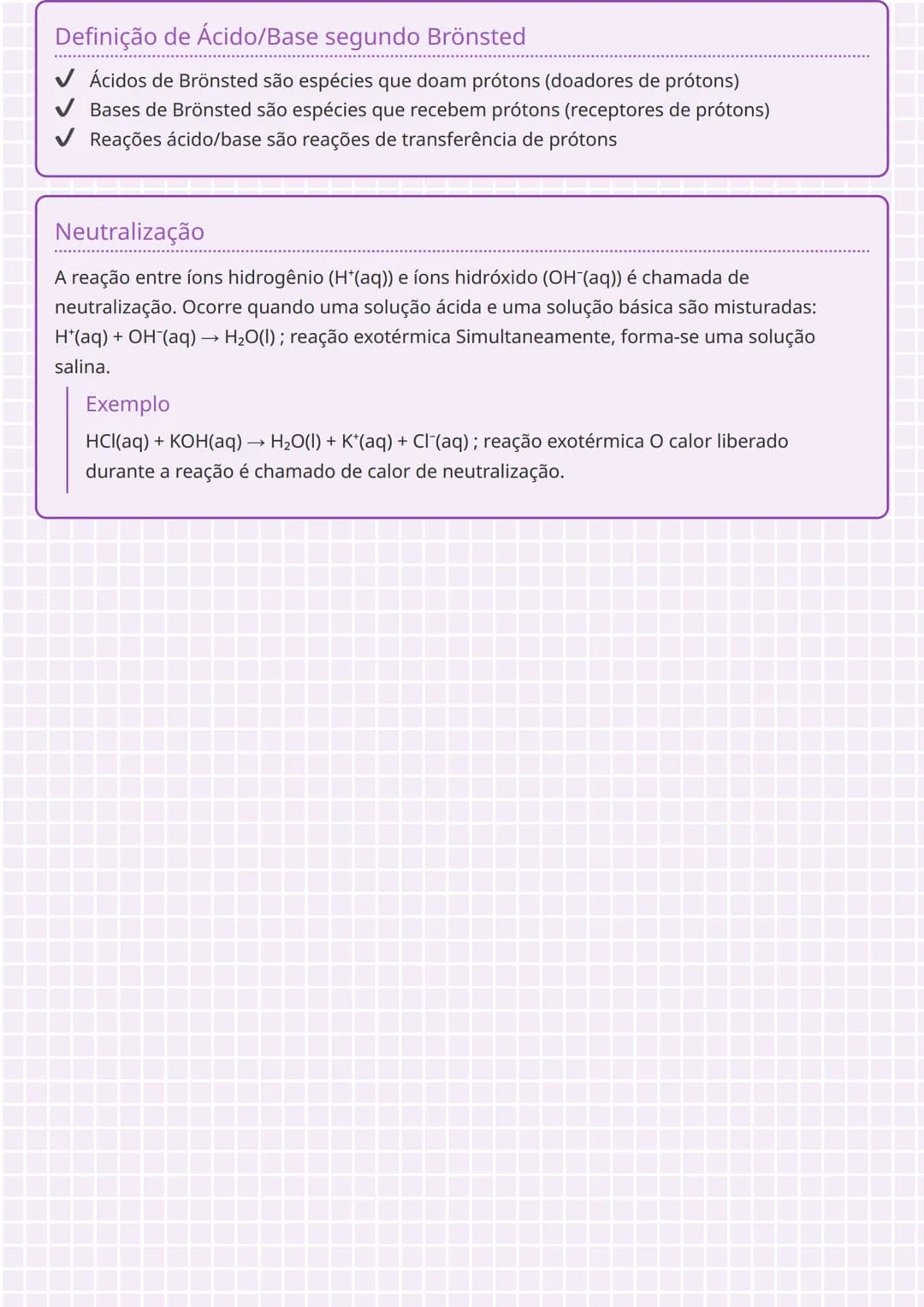 --- OCR Start ---
Definição de Ácido/Base segundo Brönsted
✓ Ácidos de Brönsted são espécies que doam prótons (doadores de prótons)
✓ Bases 