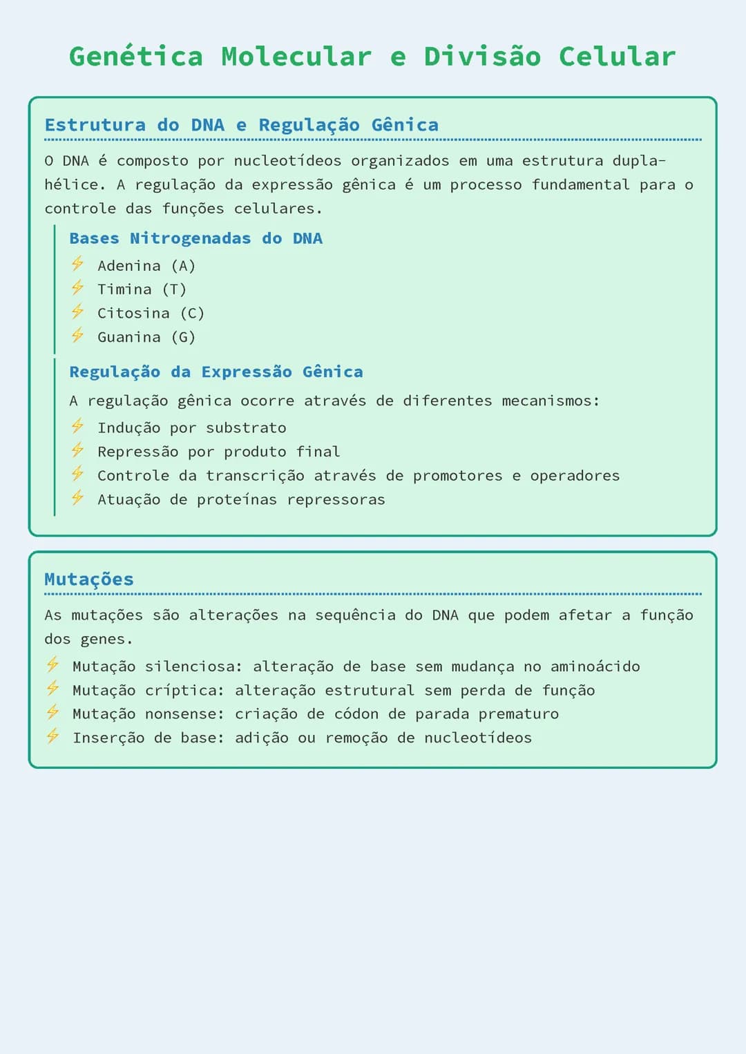 Genética Molecular e Divisão Celular