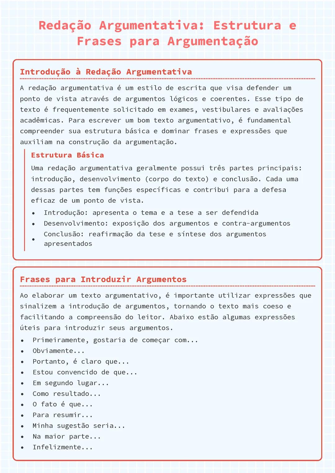 Como Escrever uma Redação Argumentativa: Estrutura Passo a Passo