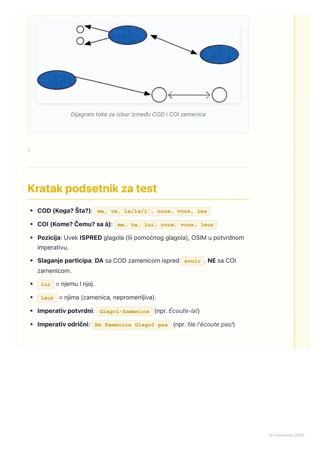 # Direktne i indirektne objektne
zamenice (COD, COI)

Uvod u objektne zamenice

Objektne zamenice koristimo da bismo zamenili imenice koje u
