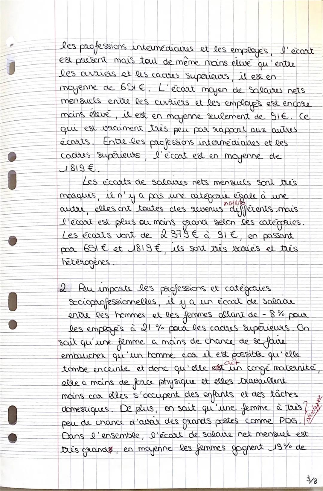 2/8

4,25

Deuxième partie : étude d'un document

1. On peut voir dans le document qu'il y a de
netter differences de salaires nets mensuels