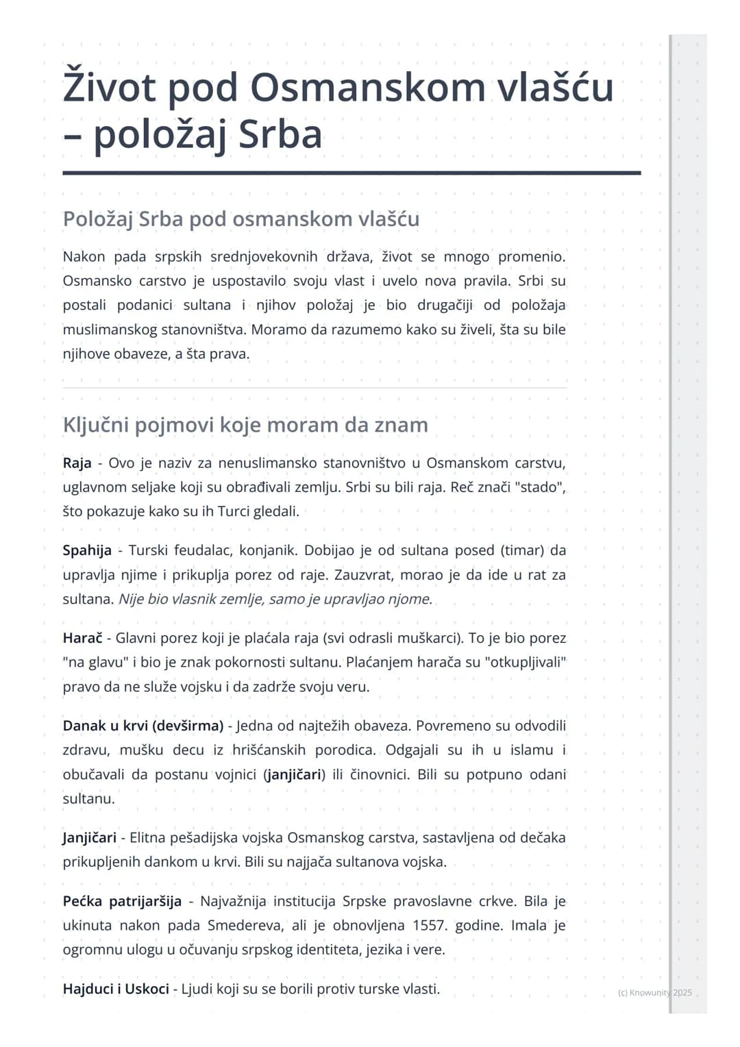 # Život pod Osmanskom vlašću
- položaj Srba

Položaj Srba pod osmanskom vlašću

Nakon pada srpskih srednjovekovnih država, život se mnogo pr
