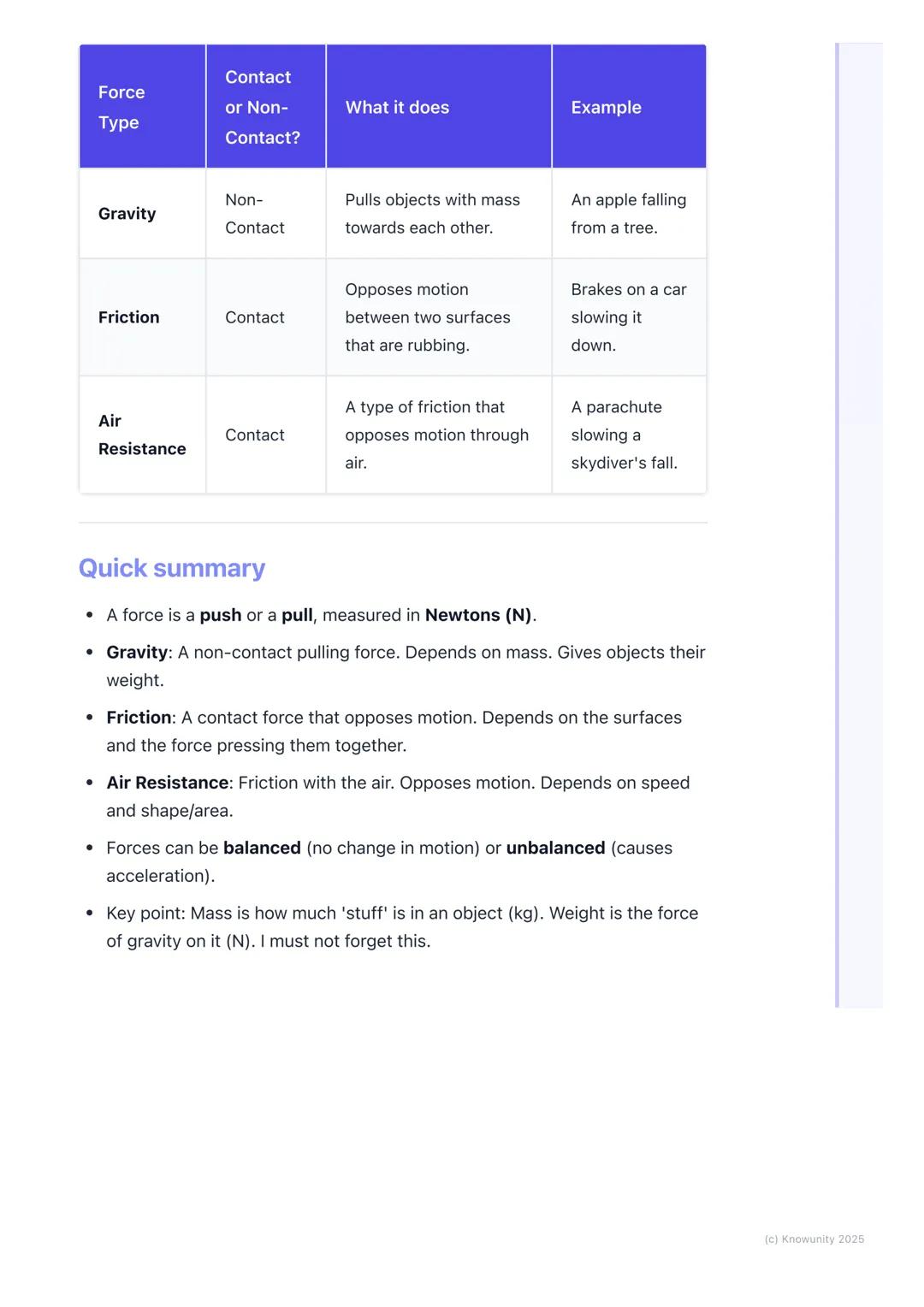 # Types of Forces

What are forces?

A force is basically a push or a pull on an object. Forces can make things start
moving, stop moving, c