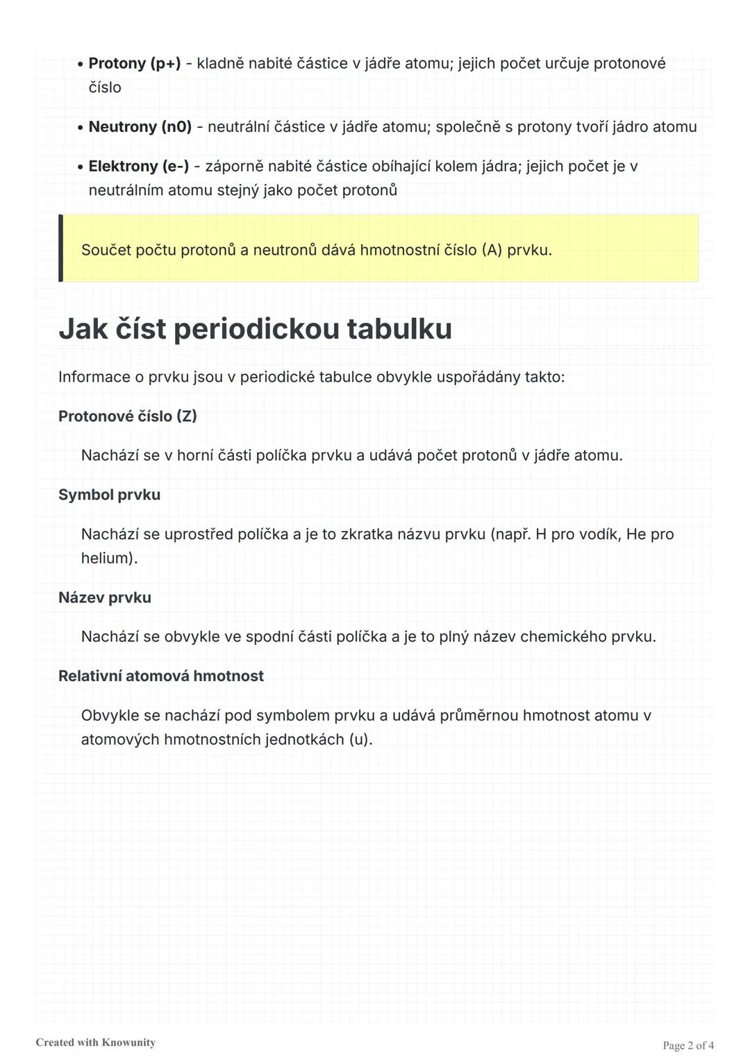Periodická tabulka prvků
Přehled periodické tabulky prvků, její struktury a základních informací o chemických
prvcích.
Periodická tabulka pr