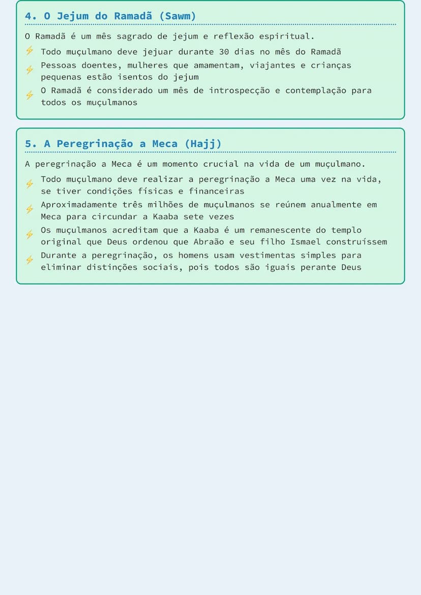 # Os Cinco Pilares do Islã

# Introdução aos Cinco Pilares
Os Cinco Pilares do Islã são os fundamentos básicos da fé muçulmana,
representand