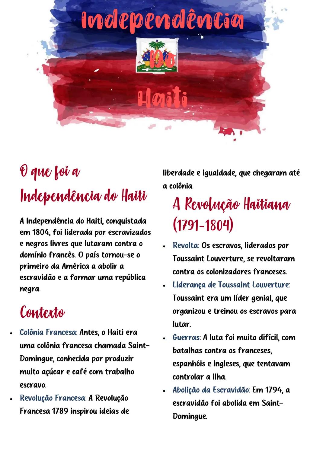 A Revolução e Independência do Haiti em 1804