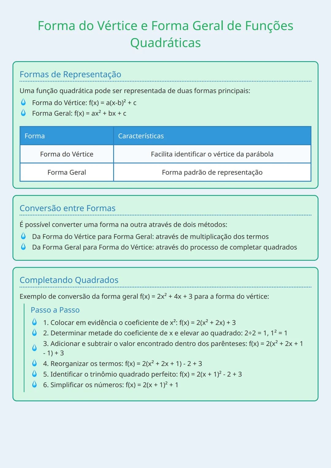 # Forma do Vértice e Forma Geral de Funções
Quadráticas

# Formas de Representação
Uma função quadrática pode ser representada de duas forma