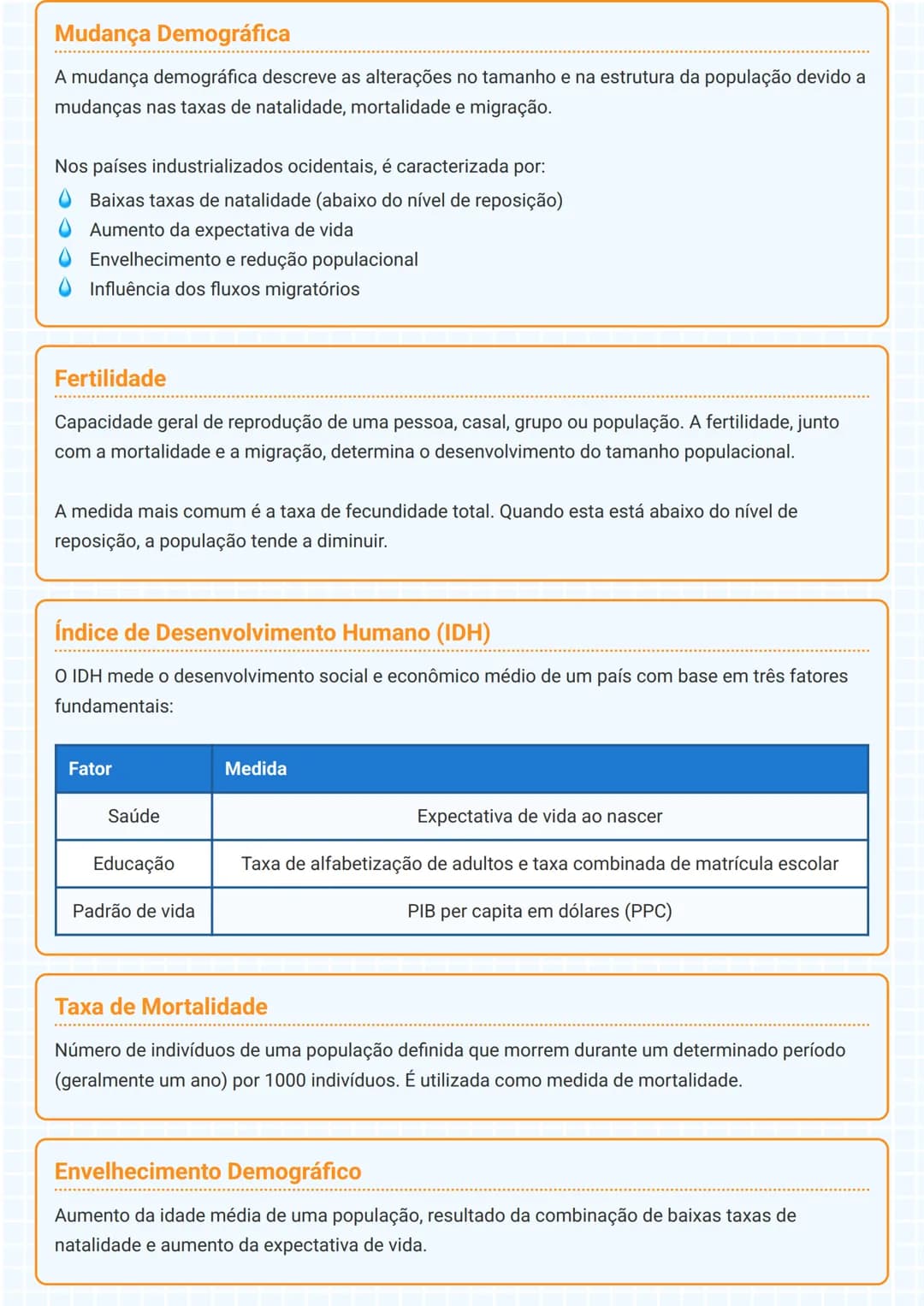# Conceitos Demográficos Fundamentais

## Pirâmide Populacional
A pirâmide populacional é uma representação gráfica da estrutura etária da p