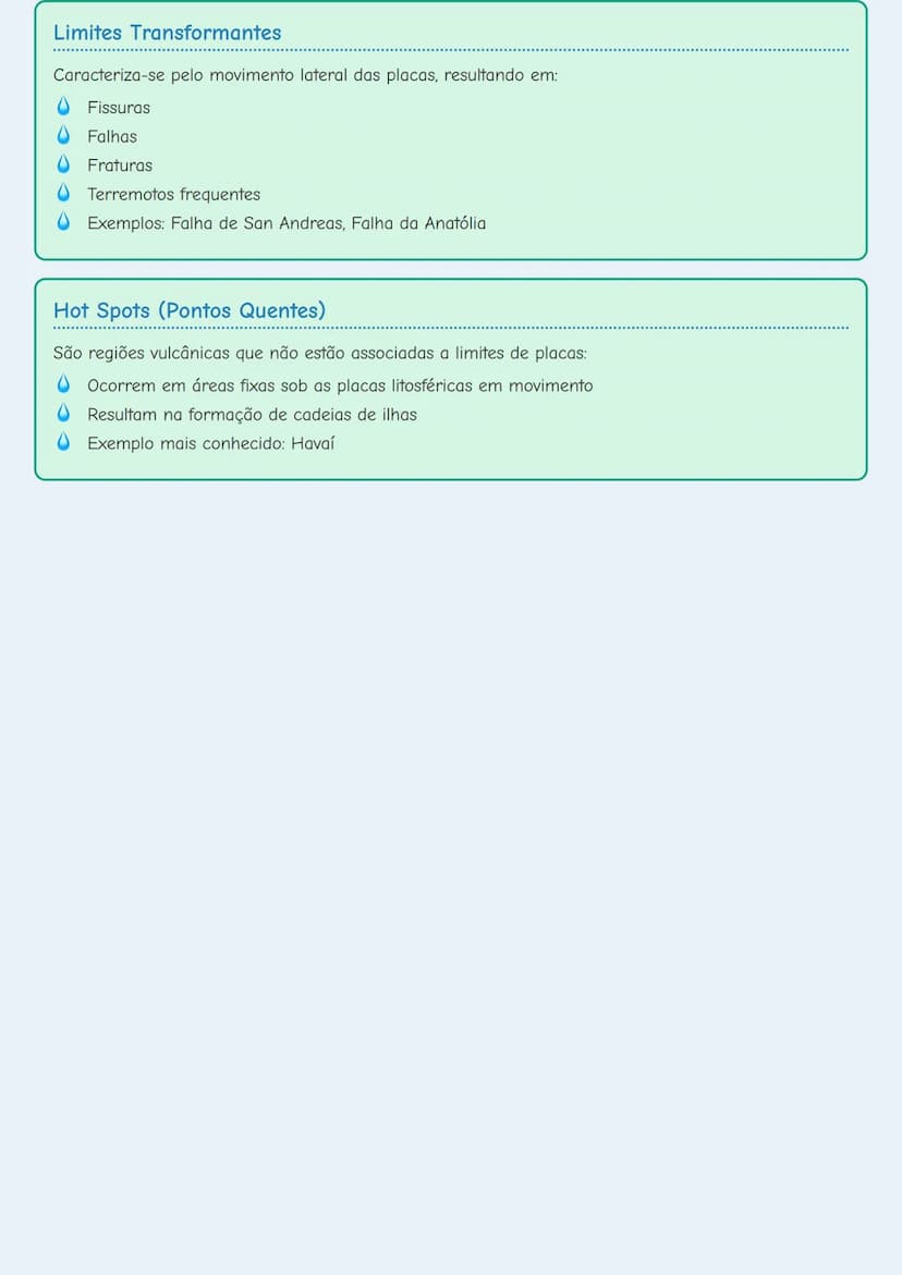 # Tectônica de Placas

## Consequências da Tectônica de Placas
A tectônica de placas resulta em diversos fenômenos geológicos significativos