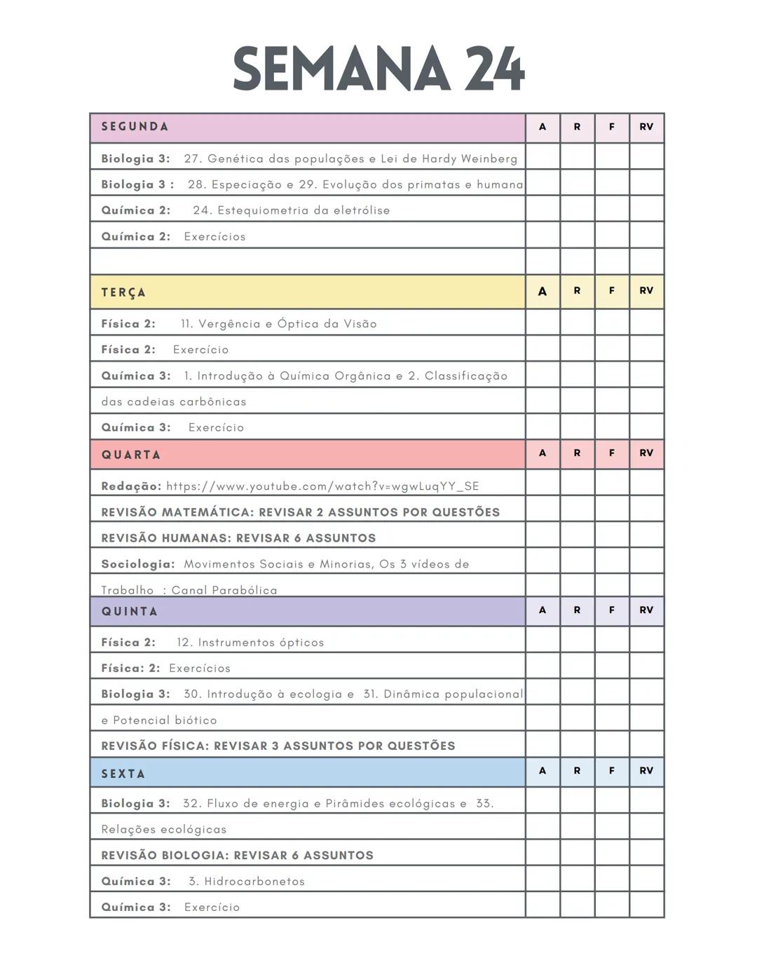 *   CRONOGRAMA
*   ENEM 2025

@CRISMEDICINA ESTE CRONOGRAMA É UM PLANEJAMENTO DE
42 SEMANAS, COM INÍCIO NO DIA 6 DE
JANEIRO E TÉRMINO NO DIA
