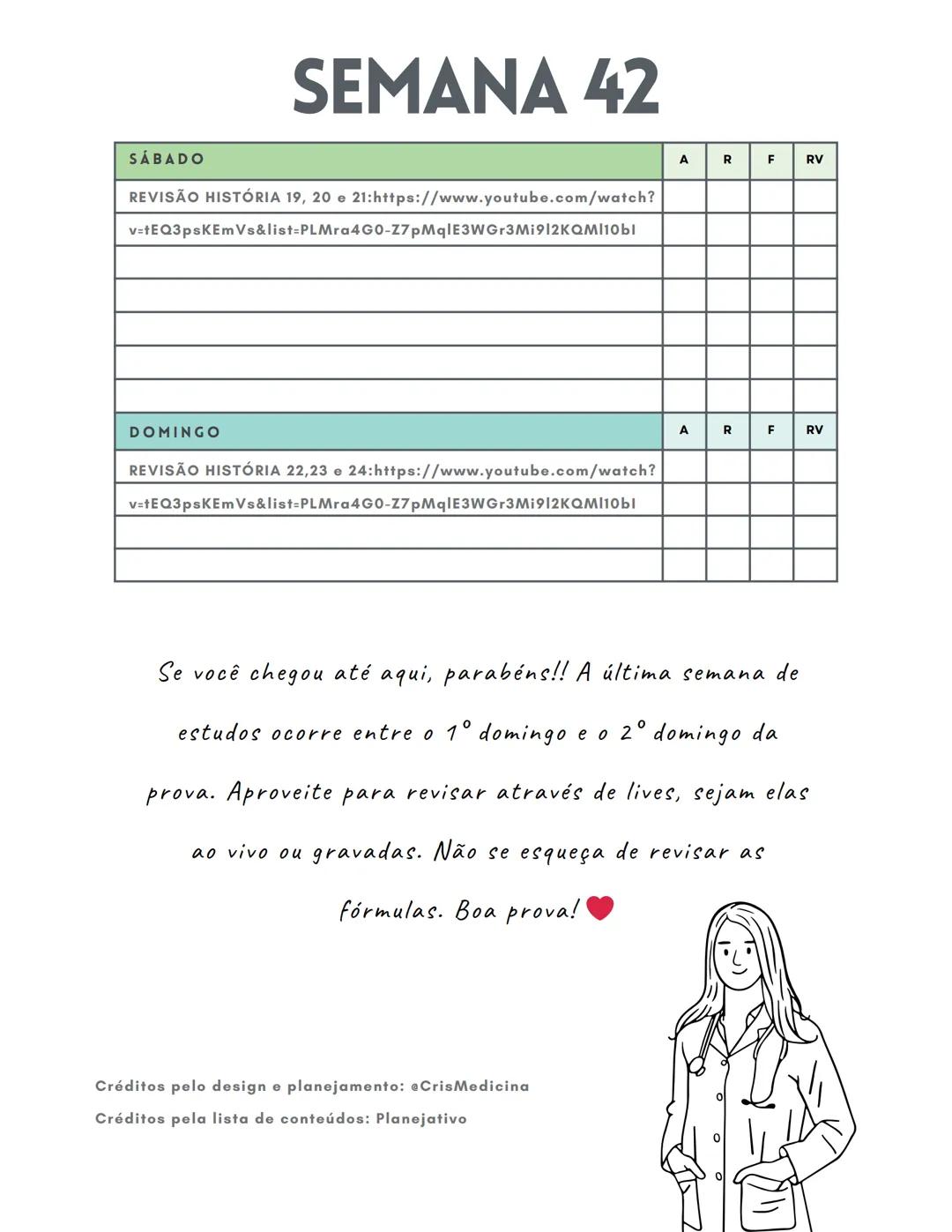 *   CRONOGRAMA
*   ENEM 2025

@CRISMEDICINA ESTE CRONOGRAMA É UM PLANEJAMENTO DE
42 SEMANAS, COM INÍCIO NO DIA 6 DE
JANEIRO E TÉRMINO NO DIA