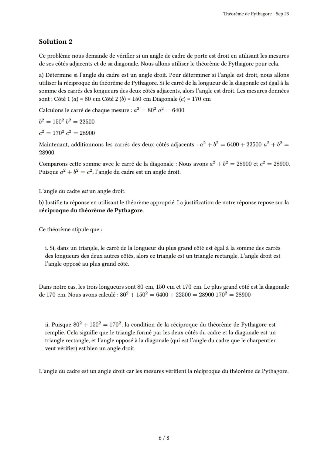 # Théorème de Pythagore

Généré par Knowunity.fr - Sep 23

Description: Cet examen évalue votre compréhension du Théorème de Pythagore et de