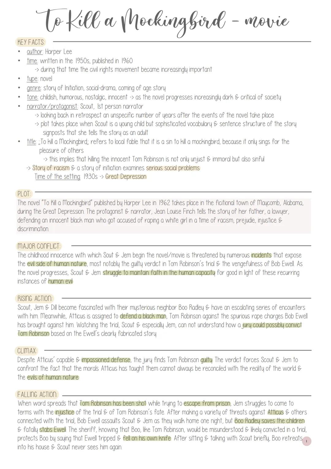 to fill a mockingbird (movie)
key facts
plot
major conflict
rising action
climax
falling action
topics
characters & other information
Americ