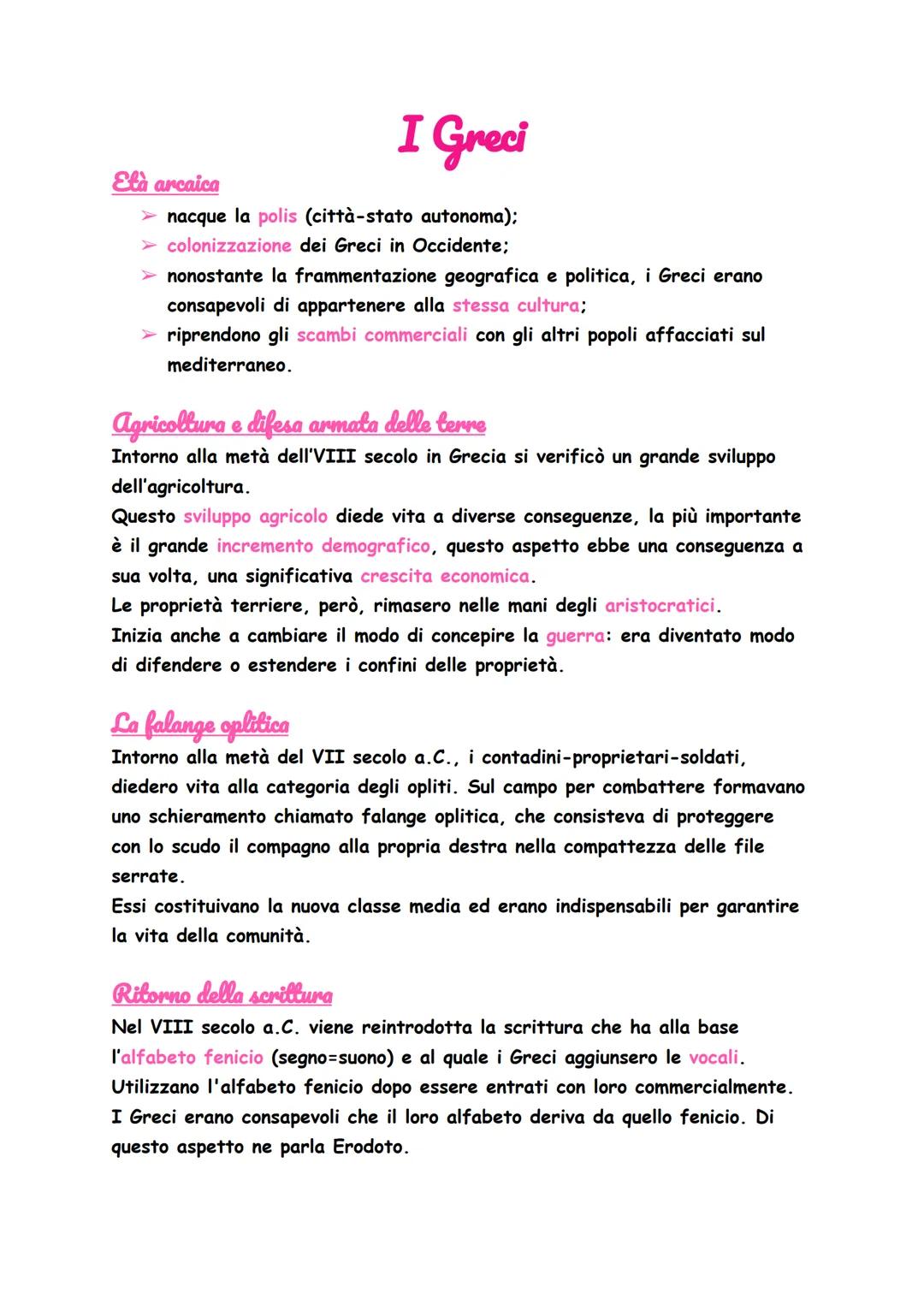 Ela arcaica
I Greci
> nacque la polis (città-stato autonoma);
> colonizzazione dei Greci in Occidente;
nonostante la frammentazione geografi
