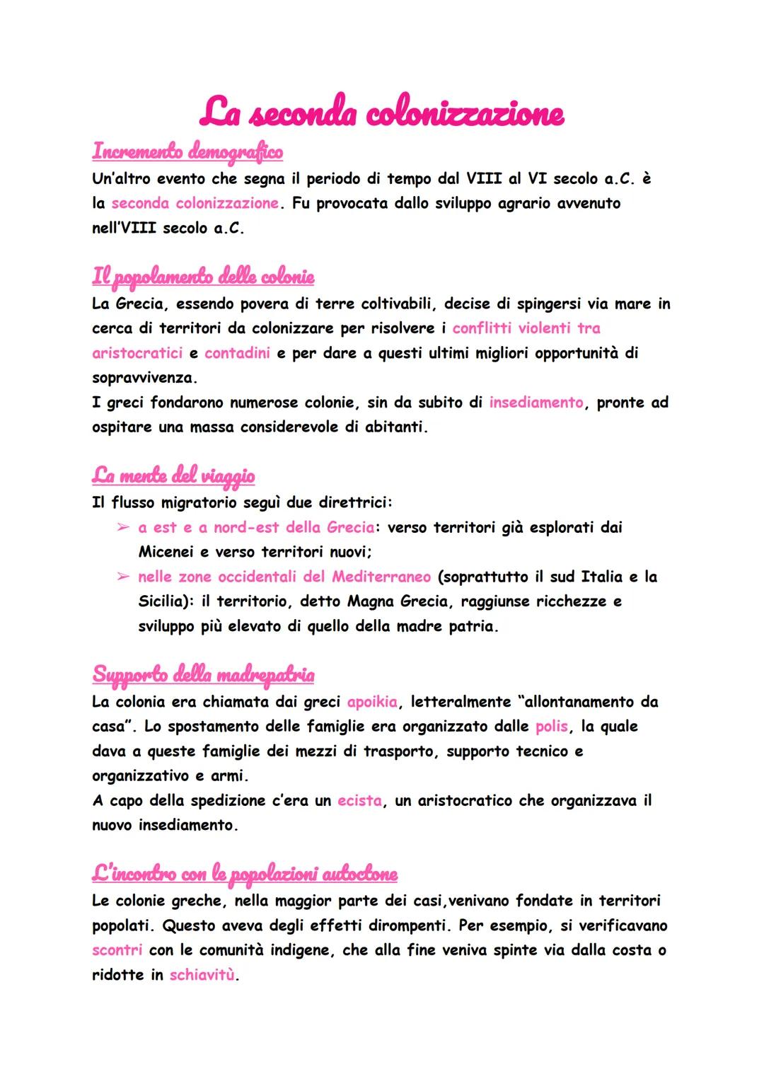 Ela arcaica
I Greci
> nacque la polis (città-stato autonoma);
> colonizzazione dei Greci in Occidente;
nonostante la frammentazione geografi