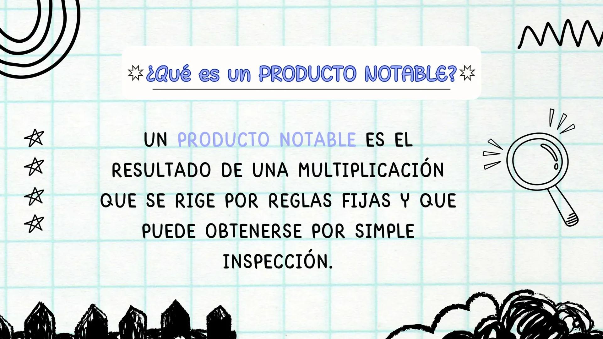 PRODUCTO
NOTABLE
ÁLGEBRA
@ximenapre_nuoux
1113 ¿Qué es un PRODUCTO NOTABLE?☆
UN PRODUCTO NOTABLE ES EL
RESULTADO DE UNA MULTIPLICACIÓN
QUE S