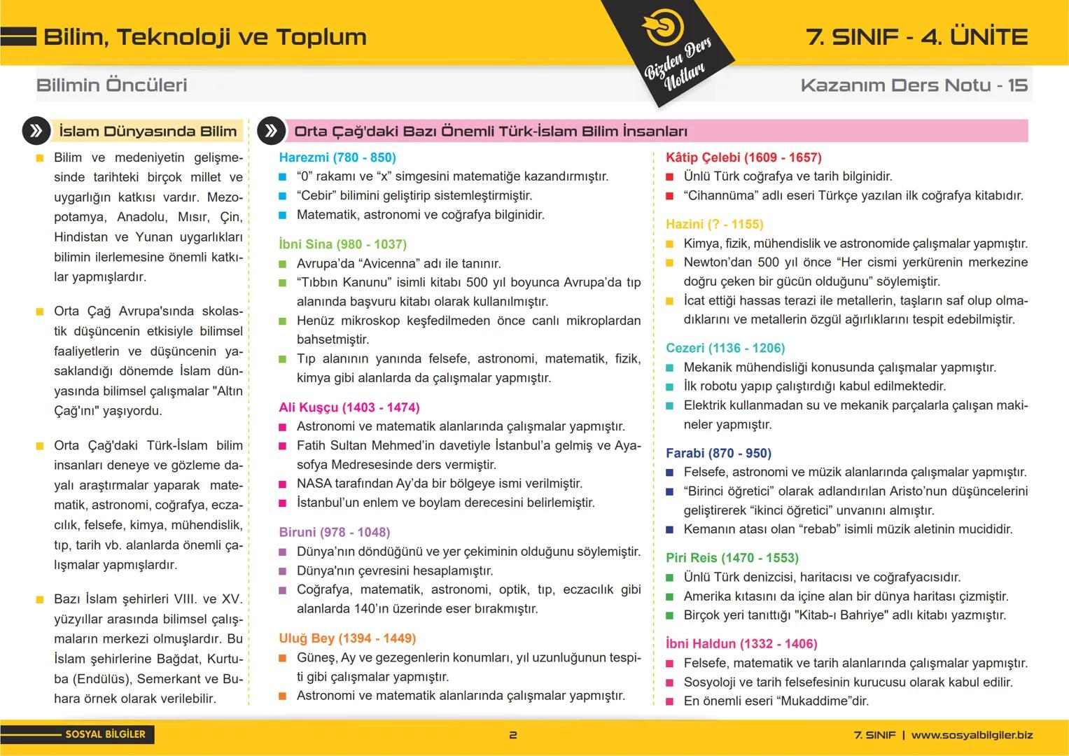 # 7.SINIF
# 4.ÜNİTE
# DERS NOTLARI
sosyalbilgiler.biz Seyhmus Yüce --- OCR Start ---
Bilim, Teknoloji ve Toplum
Kil