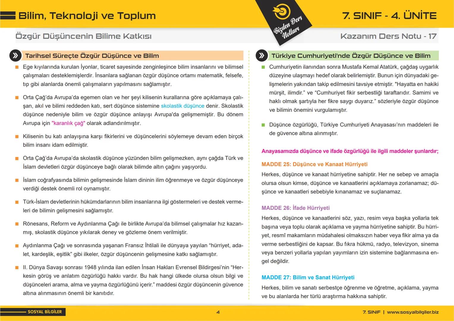 # 7.SINIF
# 4.ÜNİTE
# DERS NOTLARI
sosyalbilgiler.biz Seyhmus Yüce --- OCR Start ---
Bilim, Teknoloji ve Toplum
Kil