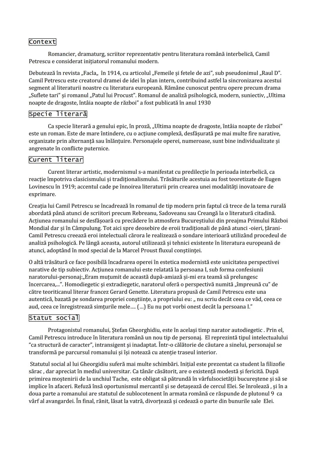 Ultima noapte de dragoste eseu BAC