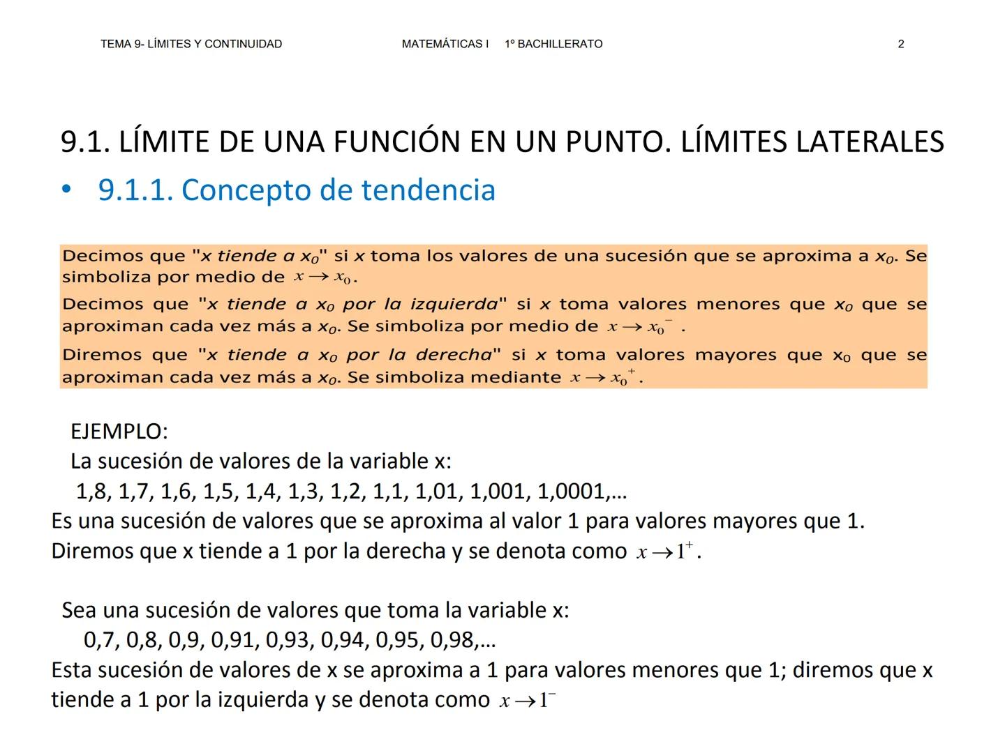 TEMA 9- LÍMITES Y CONTINUIDAD
MATEMÁTICAS I 1º BACHILLERATO
1
TEMA 9
LÍMITES DE FUNCIONES,
CONTINUIDAD Y RAMAS
INFINITAS --- OCR Start ---
T