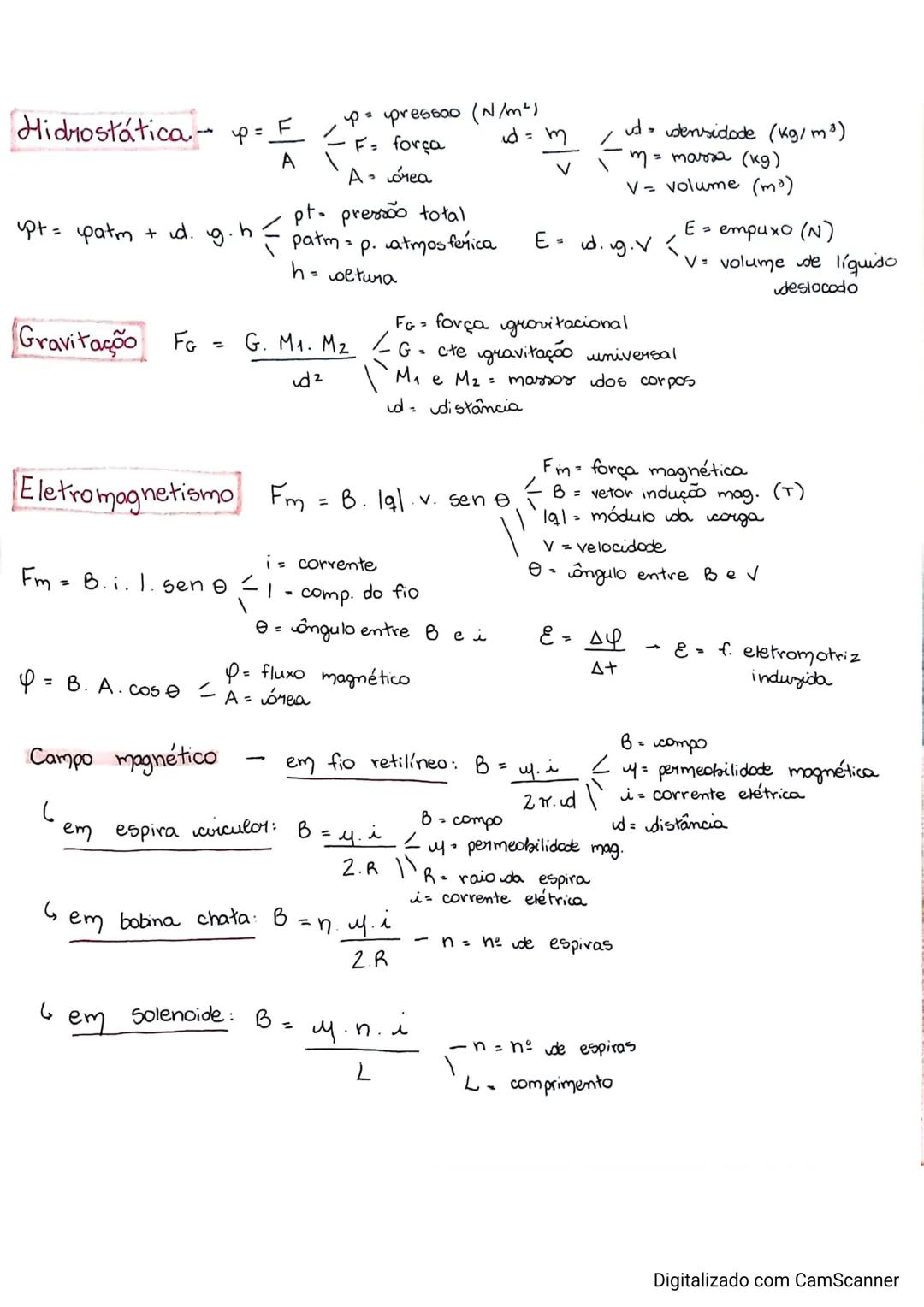 # formulas FISICA
Cinemática Movimento uniforme (MU)
$S$ = posição final (m)
$S= S_0 + V. \Delta t$ $S_0$ = posição inicice (m)
$V$e vel