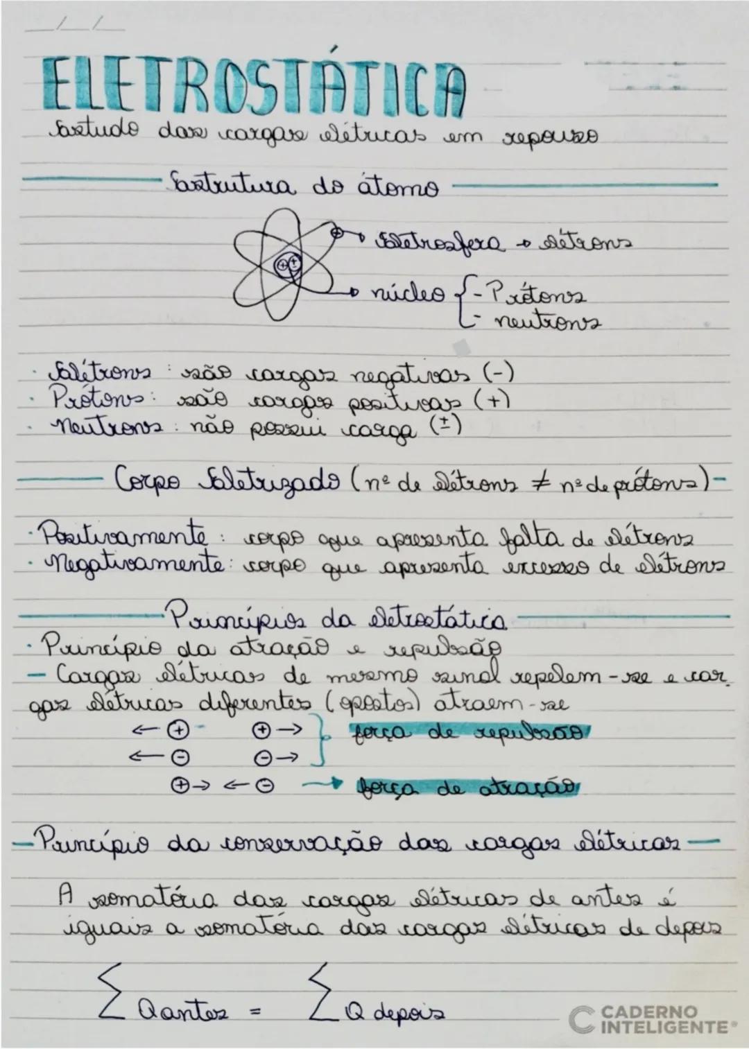 # ELETROSTÁTICA
Svetudo das cargarse létricas em repouso
- Estrutura do átomo
- Salétrows
- retrosfera rétrons.
- núcleo-Prétons.
E
n